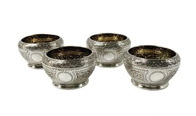 Raj Style English Salt Cellars Dated 1880