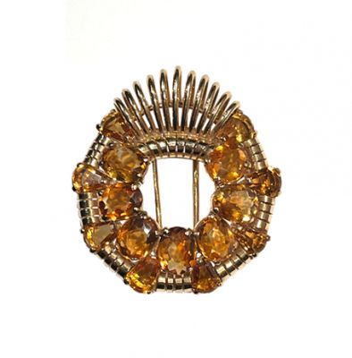 Retro Citrine Brooch