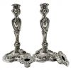 Rococo Inspired Silver Plate Candlesticks, circa 1890