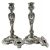 Rococo Inspired Silver Plate Candlesticks, circa 1890