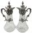 Rococo Style German Silver & Crystal Claret Jugs