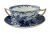 Royal Crown Derby Blue Mikado Bouillon Cups & Stands
