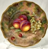 Royal Worcester Fruit Plate, Signed H. Ayrton