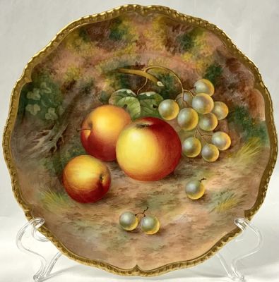 Royal Worcester Hand Painted Bone China Fruit Plate, circa 1950