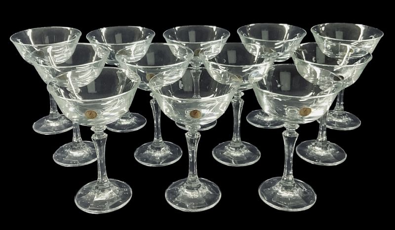 Set of 2 Schott Zwiesel 24% Lead Crystal Champagne Flutes Vintage