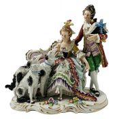 Sitzendorf Porcelain Figural Group With Borzois