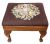 Solid Walnut Footstool With A Floral Needlepoint Cover, circa 1940s