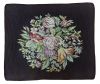 Solid Walnut Footstool With A Floral Needlepoint Cover, circa 1940s