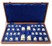 South Asian Carved Bone Chess Set