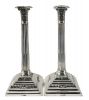 Sterling Silver Corinthian Column Candlesticks Dated 1900