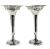 Sterling Silver Pierced Rim Trumpet Vases Dated 1912