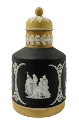 Tri-Colour Wedgwood Jasperware Tea Caddy