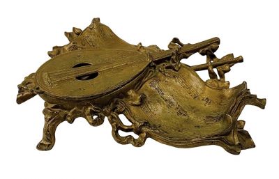 Victorian Figural Mandolin Inkwell