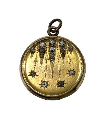 Victorian Gold Filled Locket With Paste Stones