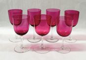 Victorian Hand Blown Cranberry Wine Glasses