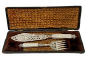 Victorian Mother Of Pearl Fish Servers
