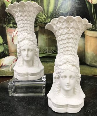 Victorian Parian Ware Figural Vases Of Aphrodite 