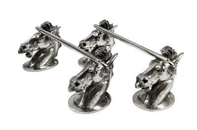 Victorian Silver Plate Figural Horse Head Knife Rests