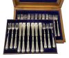 Victorian Sterling Silver Fish Service for 12 in Original Fitted Box, Dated 1870