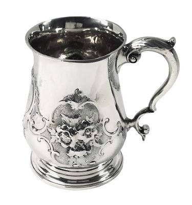 Victorian Sterling Silver Tankard, English Hallmarks For London 1860