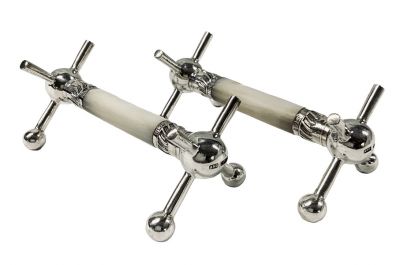 Victorian Sterling Silver & Mother of Pearl Knife Rests Dated 1899