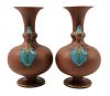 Victorian Watcombe Terracotta Enamelled Vases