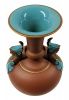 Victorian Watcombe Terracotta Enamelled Vases