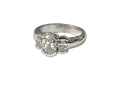 Vintage 3 Oval Diamond Ring