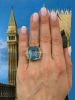 Vintage Aquamarine and Diamond Ring