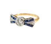 Vintage Diamond and Sapphire Ring