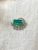 Vintage Green Tourmaline and Diamond Floral Brooch