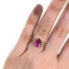 Vintage 1.86ct Pink Pear Tourmaline and Diamond Ring in 14kt White Gold