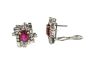 Vintage Ruby and Diamond Earrings in 18kt White and Yellow Gold