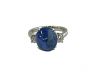 Vintage Sugarloaf Sapphire and Diamond Ring