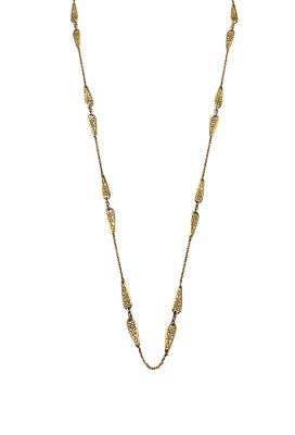 Vintage 18kt. Gold Teardrop Filigree Links Necklace