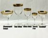 Vintage Acid Etched Gold Rimmed Cocktail Glasses