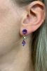 Vintage Amethyst and Pearl Drop Earrings