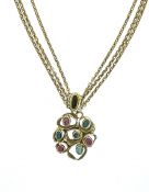 Vintage Cabochon Tourmaline Necklace