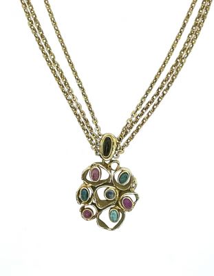 Vintage Cabochon Tourmaline Necklace