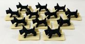 Vintage Celluloid Scottie Dog Place Card Holders
