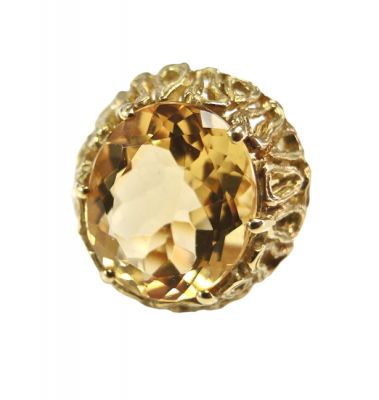 Vintage Citrine Solitaire Ring