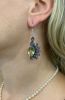Vintage Citrine and Purple Colour Stone Drop Earrings