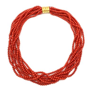 Vintage Coral Bead Necklace