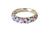 Vintage Diamond Blue Sapphire and Pink Sapphire Ring