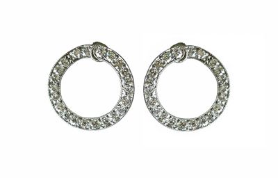 Vintage Diamond Circular Earrings