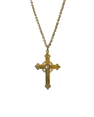 Vintage Diamond Cross Pendant