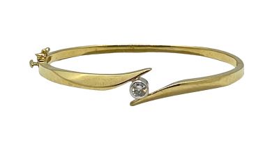 Vintage Diamond Hinged Bangle Bracelet