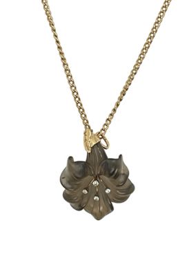 Vintage Diamond and Carved Smoky Quartz Pendant