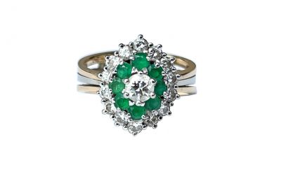 Vintage Diamond and Emerald Ring