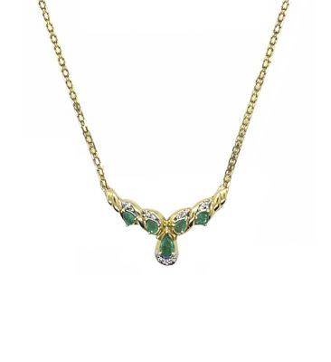 Vintage Emerald and Diamond Necklace